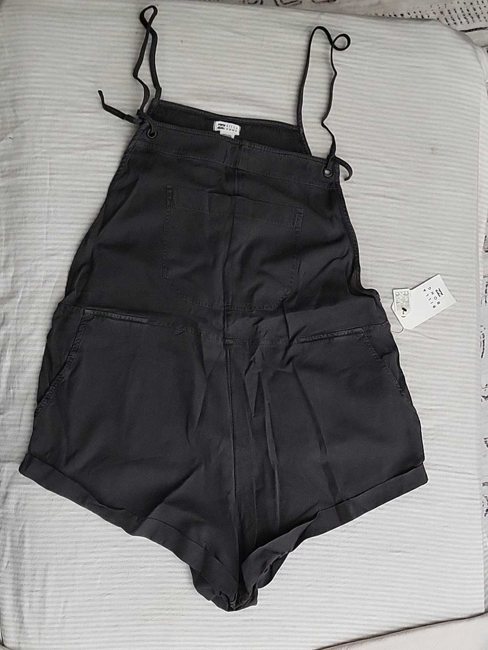 Billabong Black Women's Short Overalls Romper